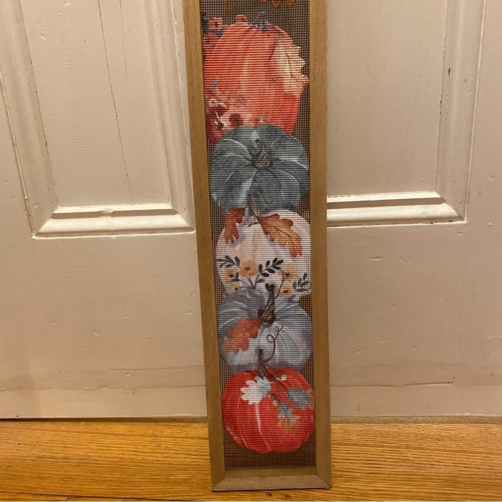 ☀️NEW Ashland Wall Art Decor Happy Fall Pumpkins Farmhouse Style